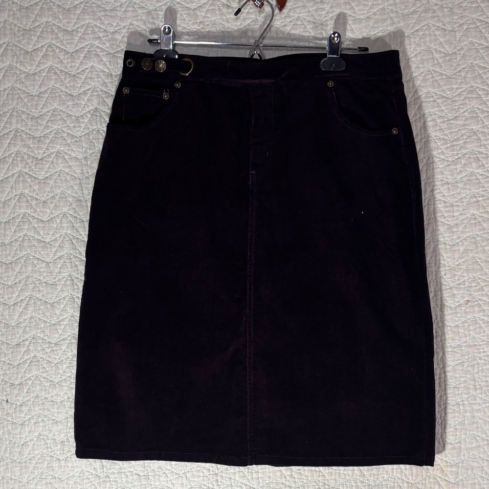 Tailored Black Corduroy Pencil Skirt